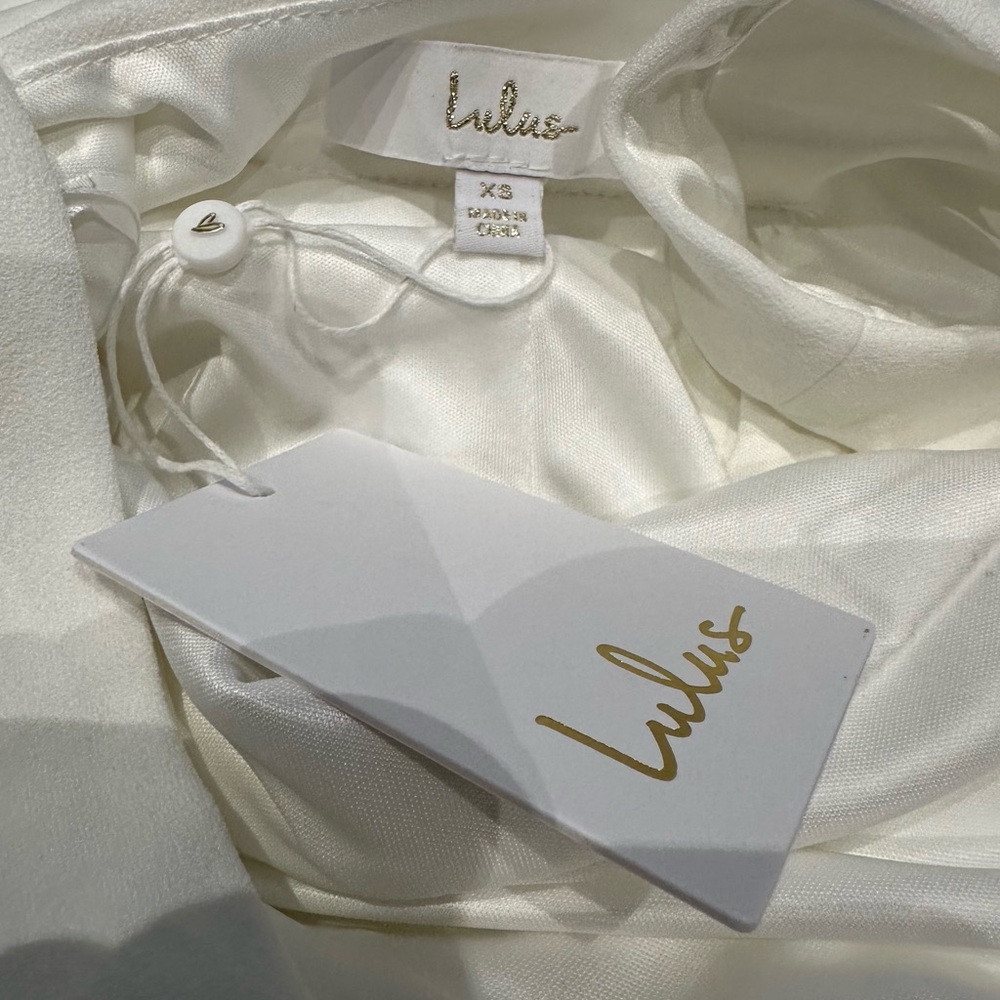 Lulus Loving Fate White Bow Square Neck Backless Maxi Dress Size XS NWT - Picture 14 of 16
